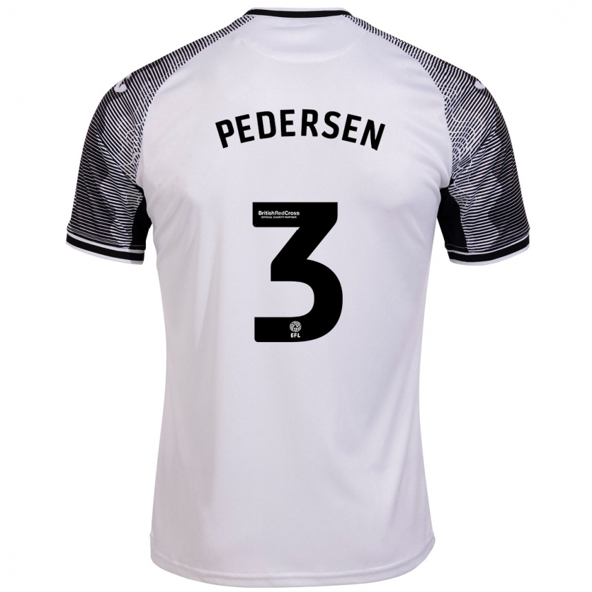 Vaikiškas Kristian Pedersen #3 Baltas Namų Marškinėliai 2023/24 T-Shirt