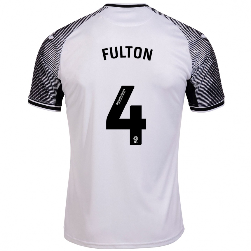 Vaikiškas Jay Fulton #4 Baltas Namų Marškinėliai 2023/24 T-Shirt