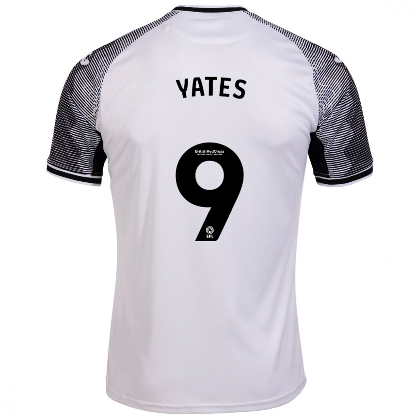 Vaikiškas Jerry Yates #9 Baltas Namų Marškinėliai 2023/24 T-Shirt