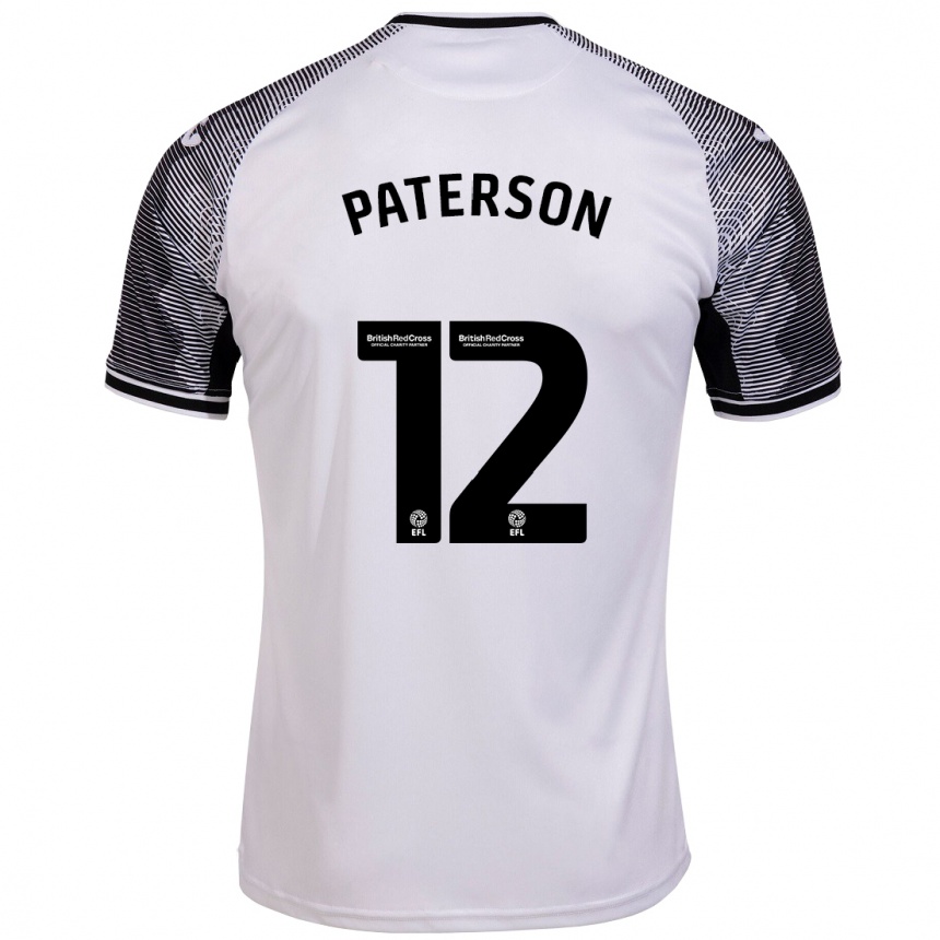 Vaikiškas Jamie Paterson #12 Baltas Namų Marškinėliai 2023/24 T-Shirt