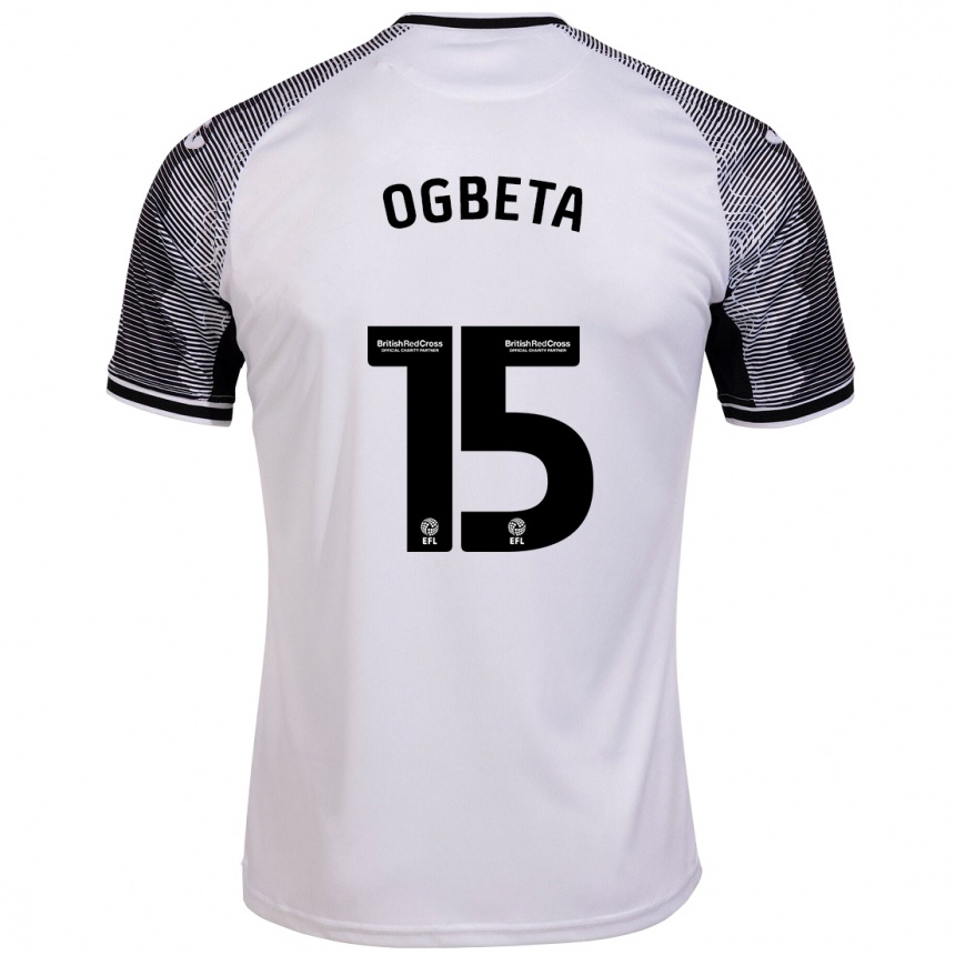 Vaikiškas Nathanael Ogbeta #15 Baltas Namų Marškinėliai 2023/24 T-Shirt