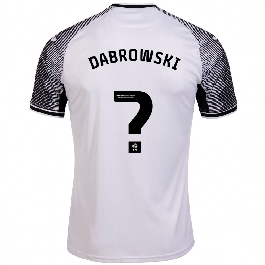 Vaikiškas Sebastian Dabrowski #0 Baltas Namų Marškinėliai 2023/24 T-Shirt