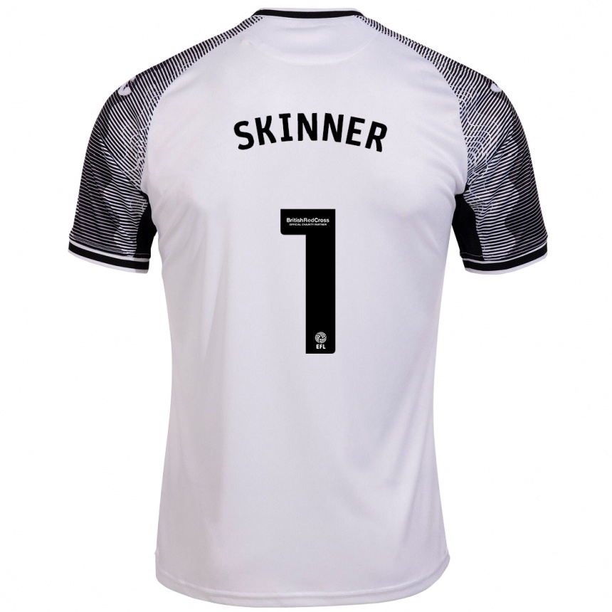 Vaikiškas Claire Skinner #1 Baltas Namų Marškinėliai 2023/24 T-Shirt