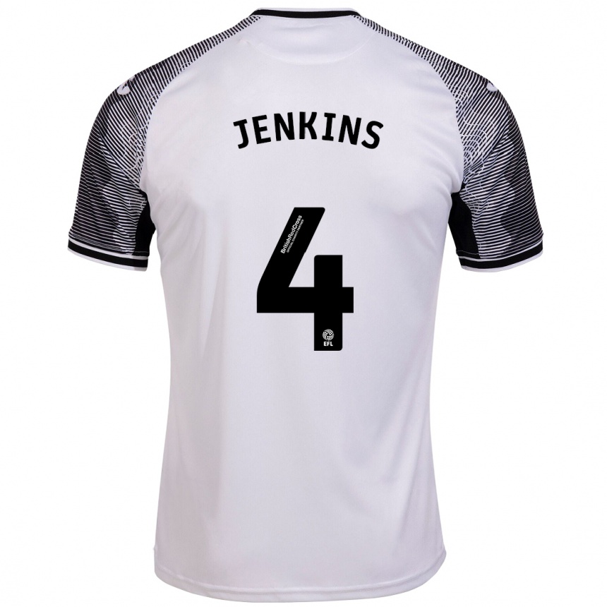 Vaikiškas Shaunna Jenkins #4 Baltas Namų Marškinėliai 2023/24 T-Shirt