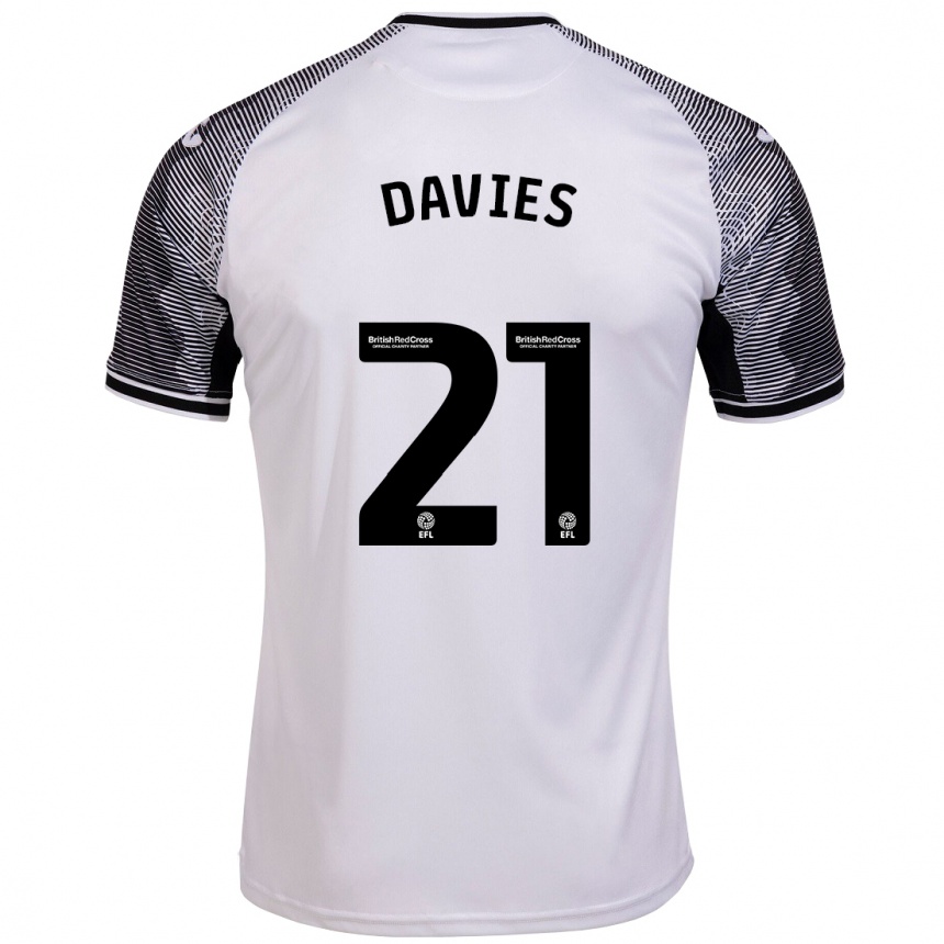 Vaikiškas Laura Davies #21 Baltas Namų Marškinėliai 2023/24 T-Shirt