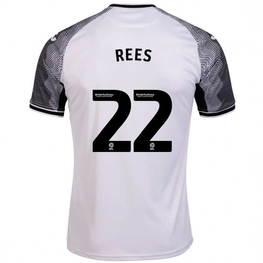 Vaikiškas Nia Rees #22 Baltas Namų Marškinėliai 2023/24 T-Shirt