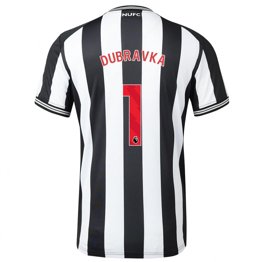 Vaikiškas Martin Dúbravka #1 Juoda Balta Namų Marškinėliai 2023/24 T-Shirt