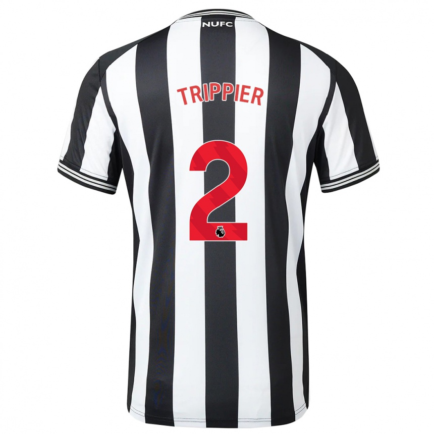 Vaikiškas Kieran Trippier #2 Juoda Balta Namų Marškinėliai 2023/24 T-Shirt