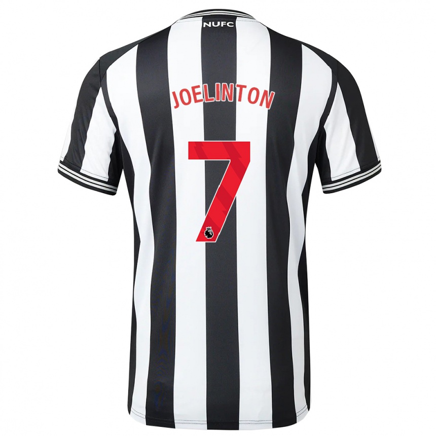 Vaikiškas Joelinton #7 Juoda Balta Namų Marškinėliai 2023/24 T-Shirt