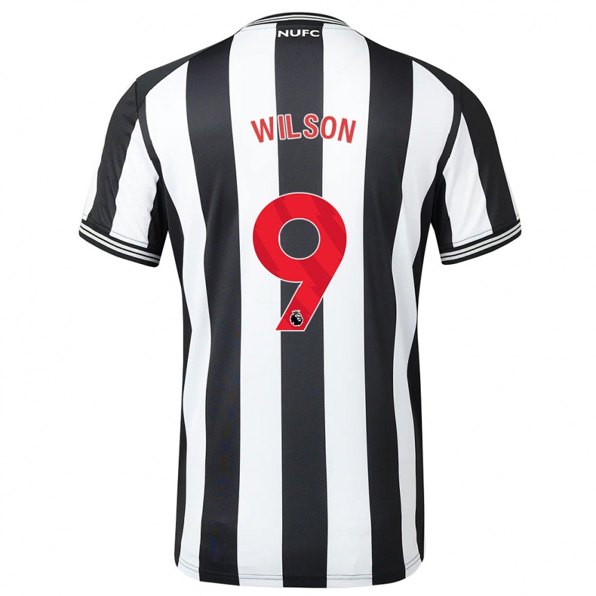 Vaikiškas Callum Wilson #9 Juoda Balta Namų Marškinėliai 2023/24 T-Shirt