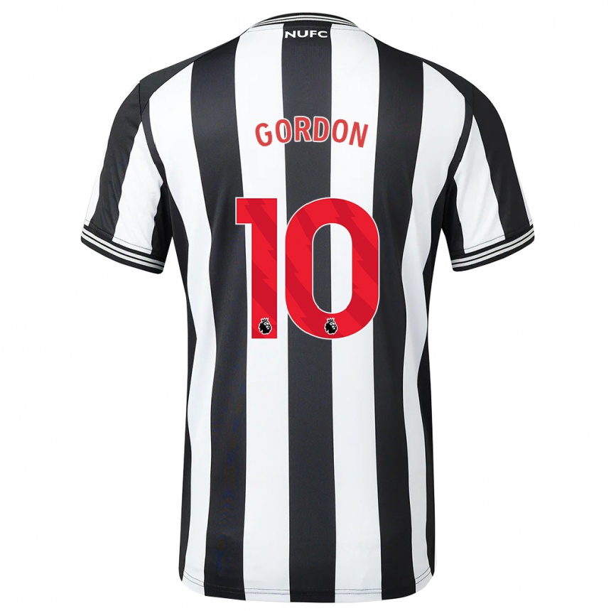 Vaikiškas Anthony Gordon #10 Juoda Balta Namų Marškinėliai 2023/24 T-Shirt