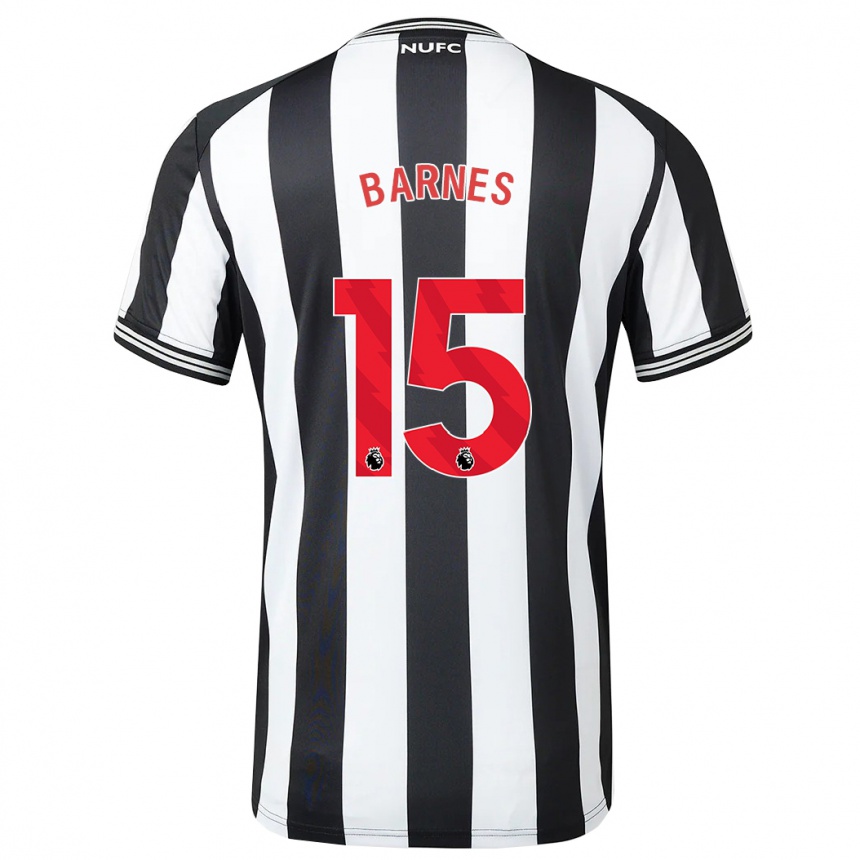 Vaikiškas Harvey Barnes #15 Juoda Balta Namų Marškinėliai 2023/24 T-Shirt