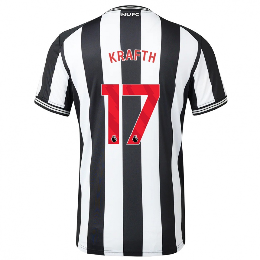 Vaikiškas Emil Krafth #17 Juoda Balta Namų Marškinėliai 2023/24 T-Shirt