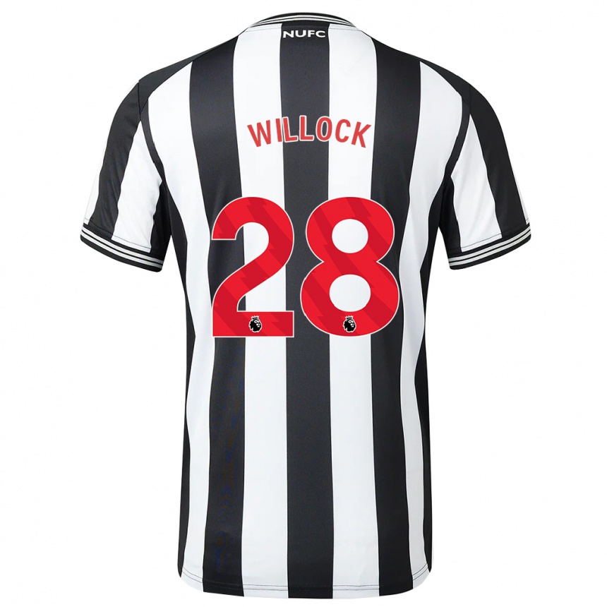 Vaikiškas Joe Willock #28 Juoda Balta Namų Marškinėliai 2023/24 T-Shirt