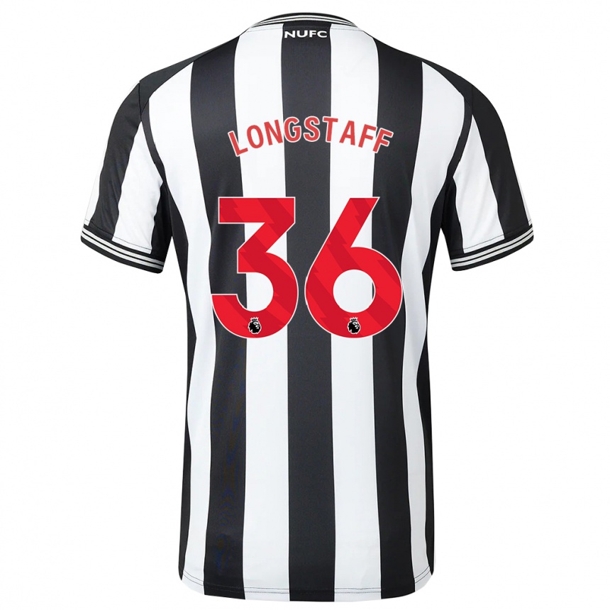 Vaikiškas Sean Longstaff #36 Juoda Balta Namų Marškinėliai 2023/24 T-Shirt