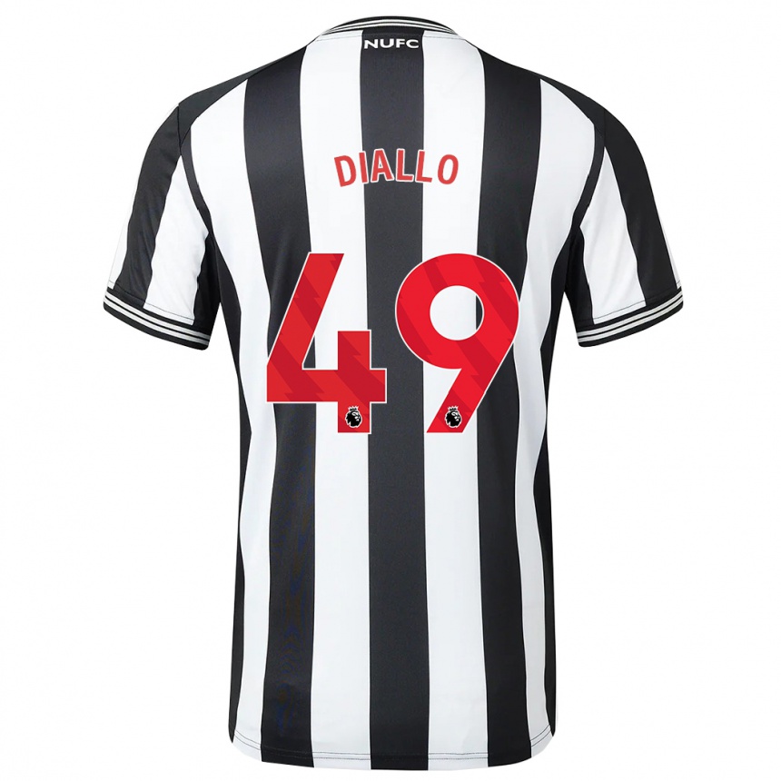 Vaikiškas Amadou Diallo #49 Juoda Balta Namų Marškinėliai 2023/24 T-Shirt