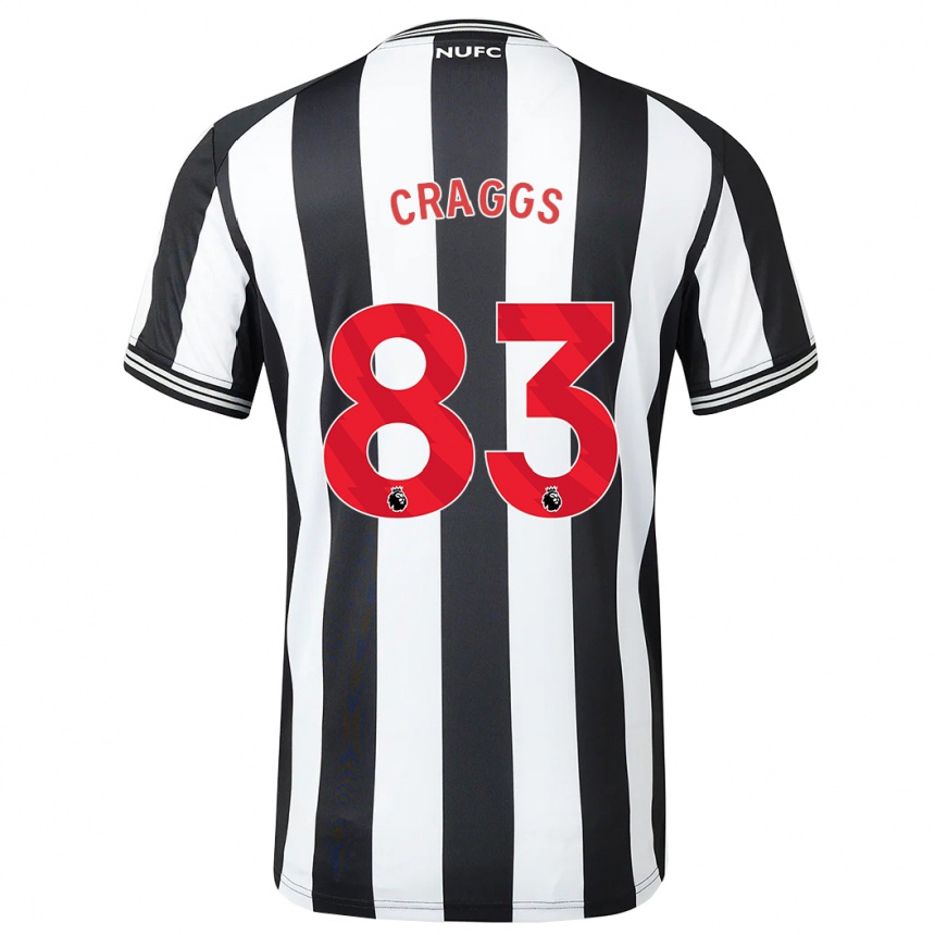 Vaikiškas Luke Craggs #83 Juoda Balta Namų Marškinėliai 2023/24 T-Shirt