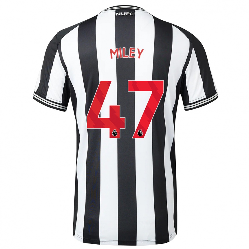 Vaikiškas Jamie Miley #47 Juoda Balta Namų Marškinėliai 2023/24 T-Shirt