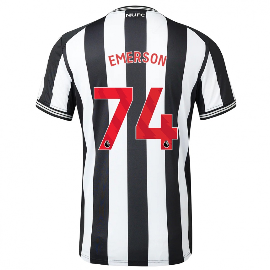 Vaikiškas Johnny Emerson #74 Juoda Balta Namų Marškinėliai 2023/24 T-Shirt