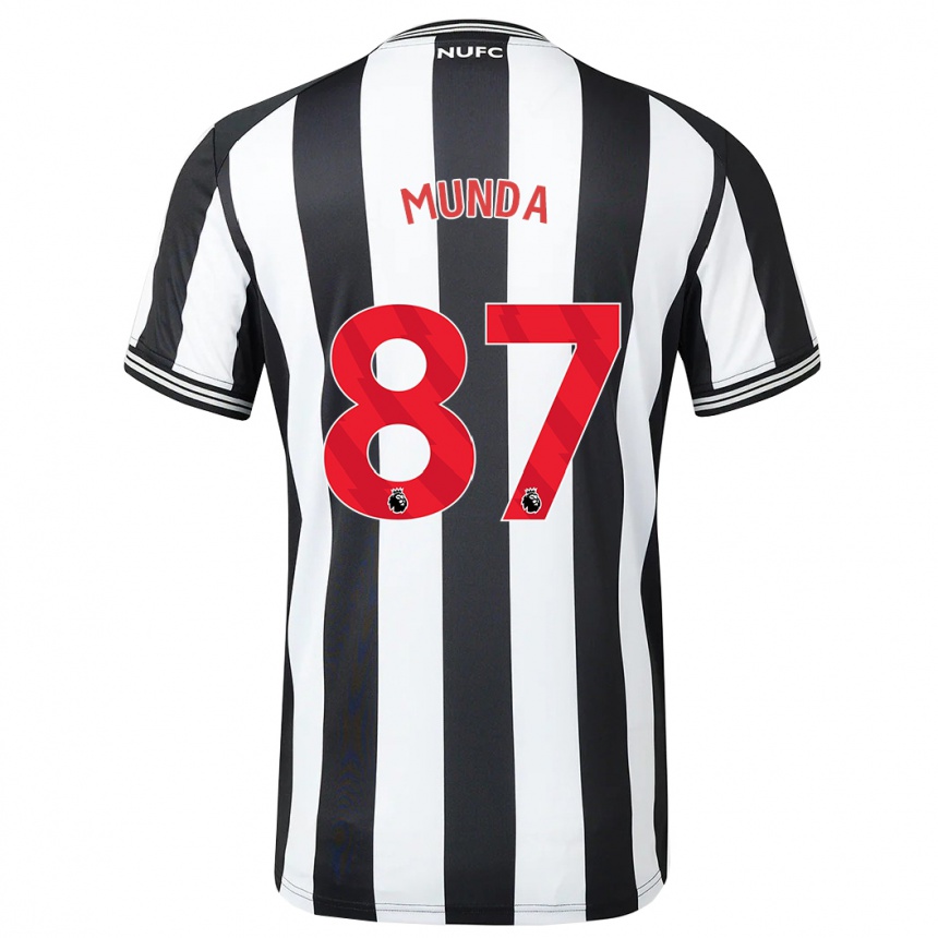 Vaikiškas Anthony Munda #87 Juoda Balta Namų Marškinėliai 2023/24 T-Shirt