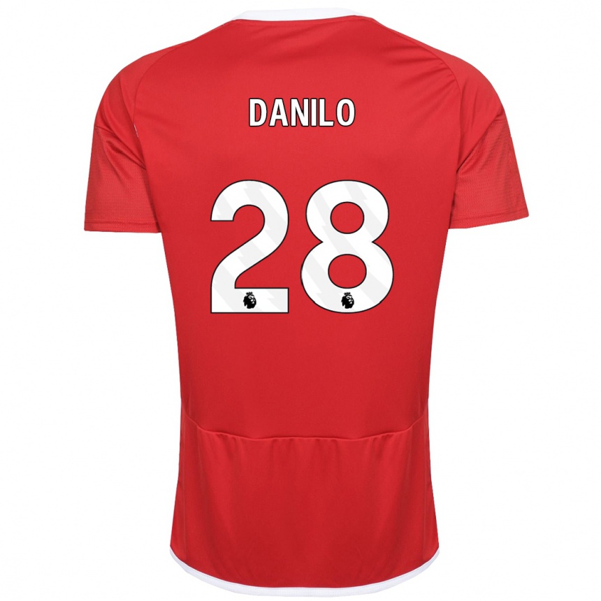 Vaikiškas Danilo #28 Raudona Namų Marškinėliai 2023/24 T-Shirt