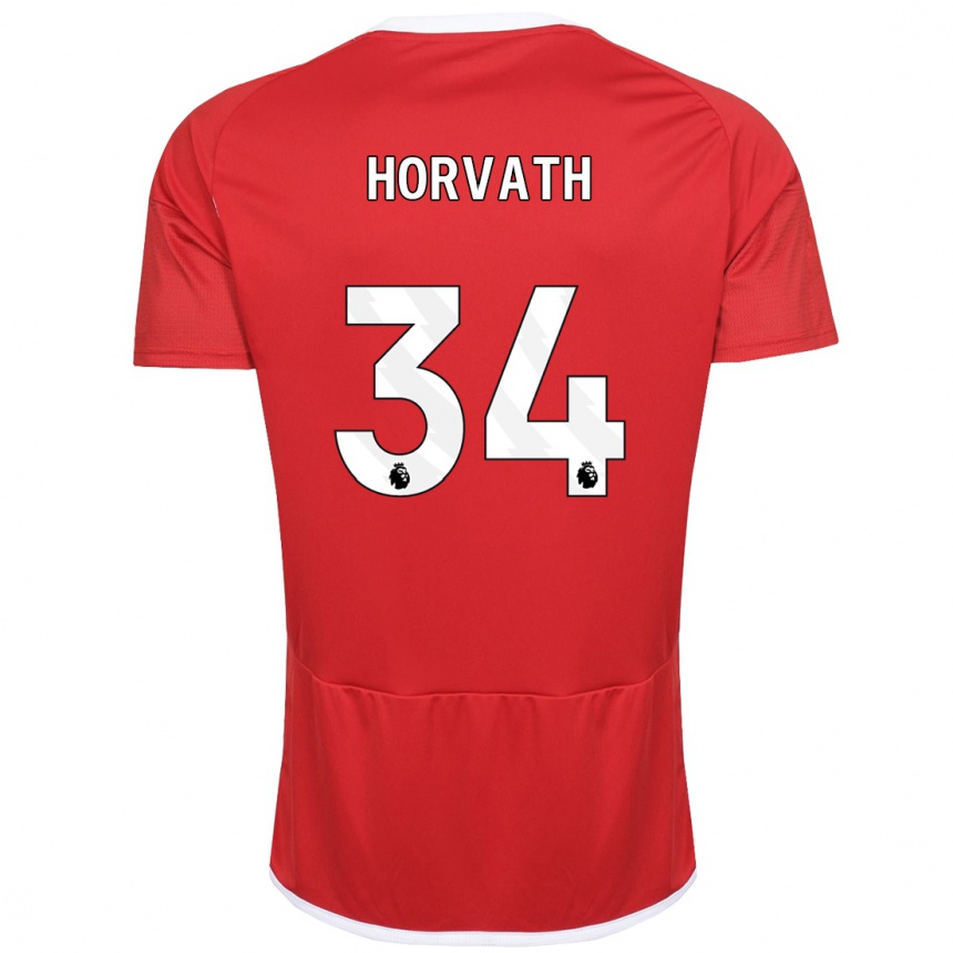 Vaikiškas Ethan Horvath #34 Raudona Namų Marškinėliai 2023/24 T-Shirt