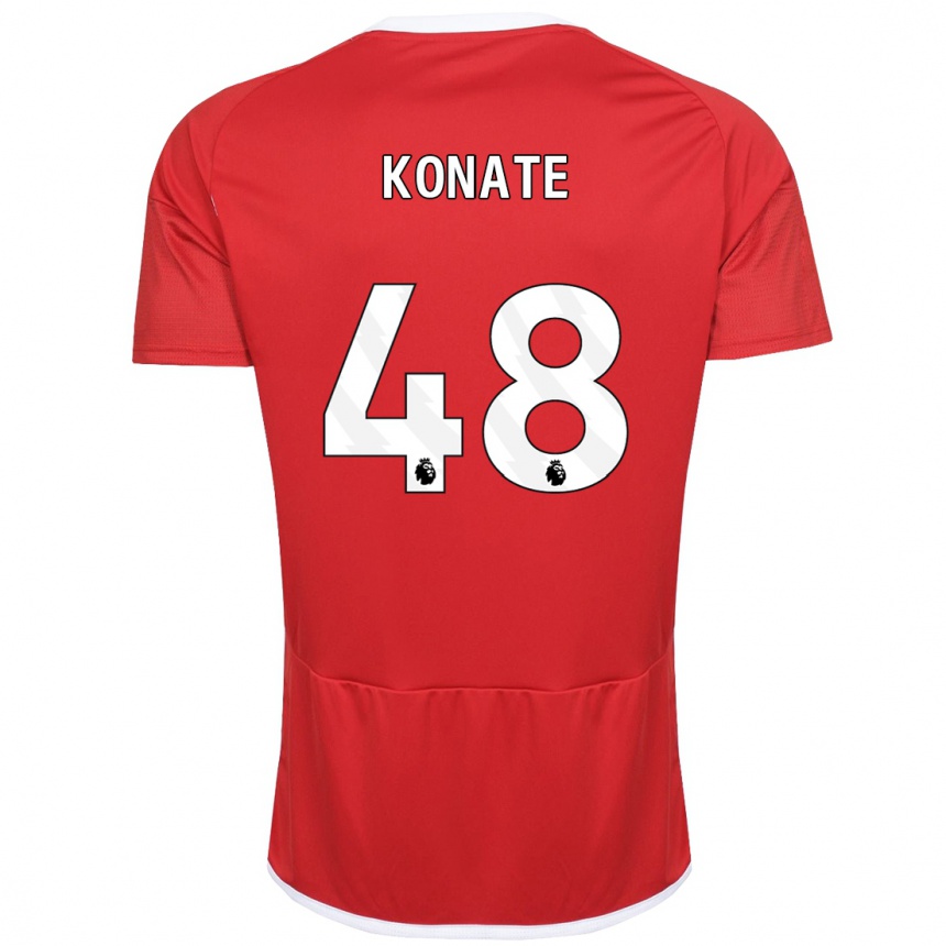 Vaikiškas Ateef Konaté #48 Raudona Namų Marškinėliai 2023/24 T-Shirt