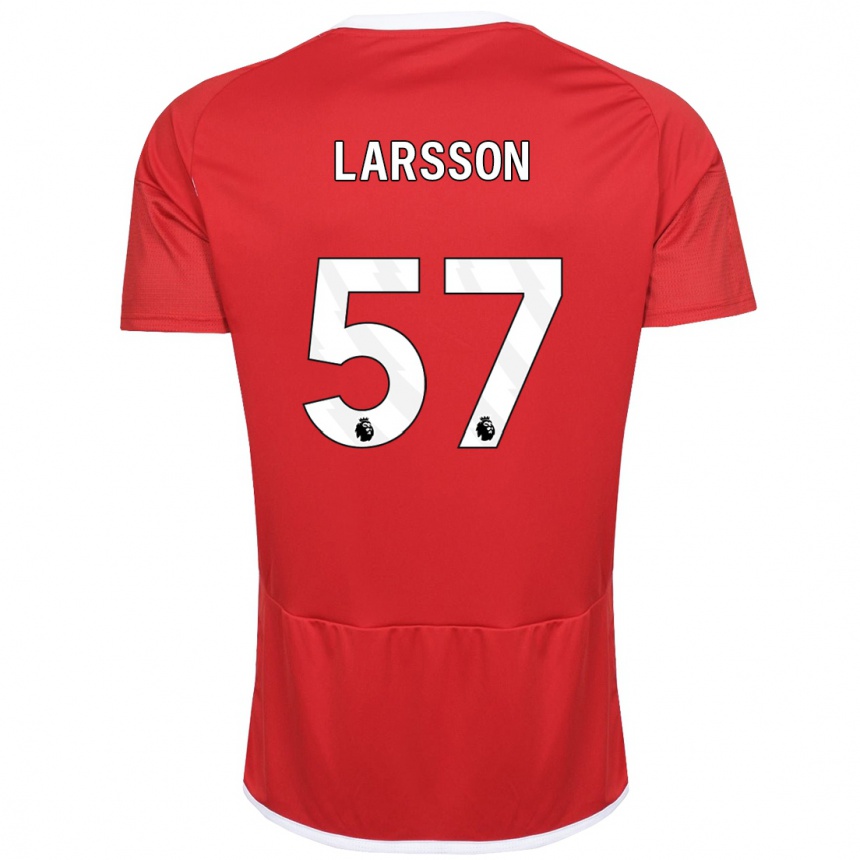 Vaikiškas Julian Larsson #57 Raudona Namų Marškinėliai 2023/24 T-Shirt