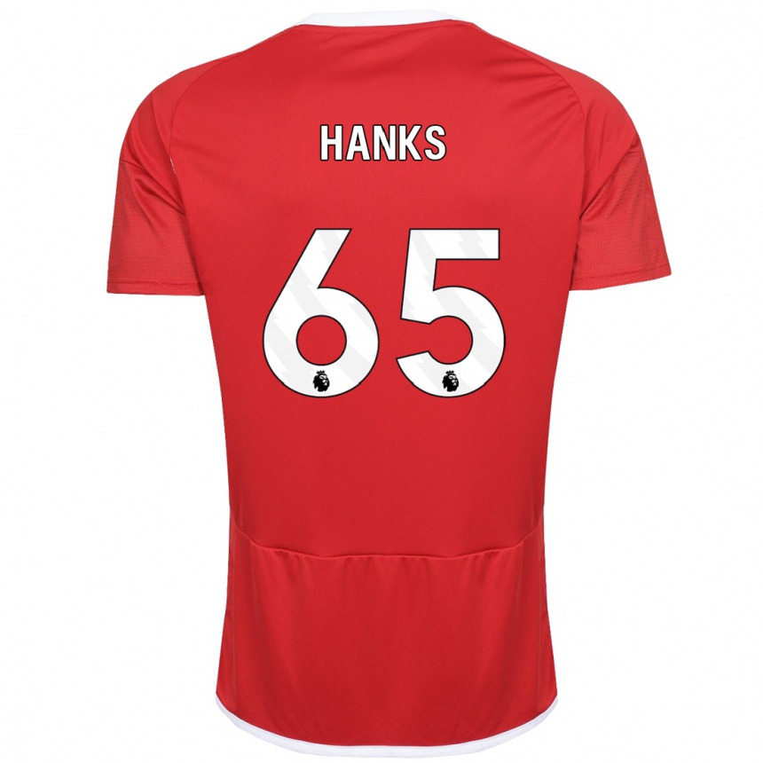 Vaikiškas Justin Hanks #65 Raudona Namų Marškinėliai 2023/24 T-Shirt