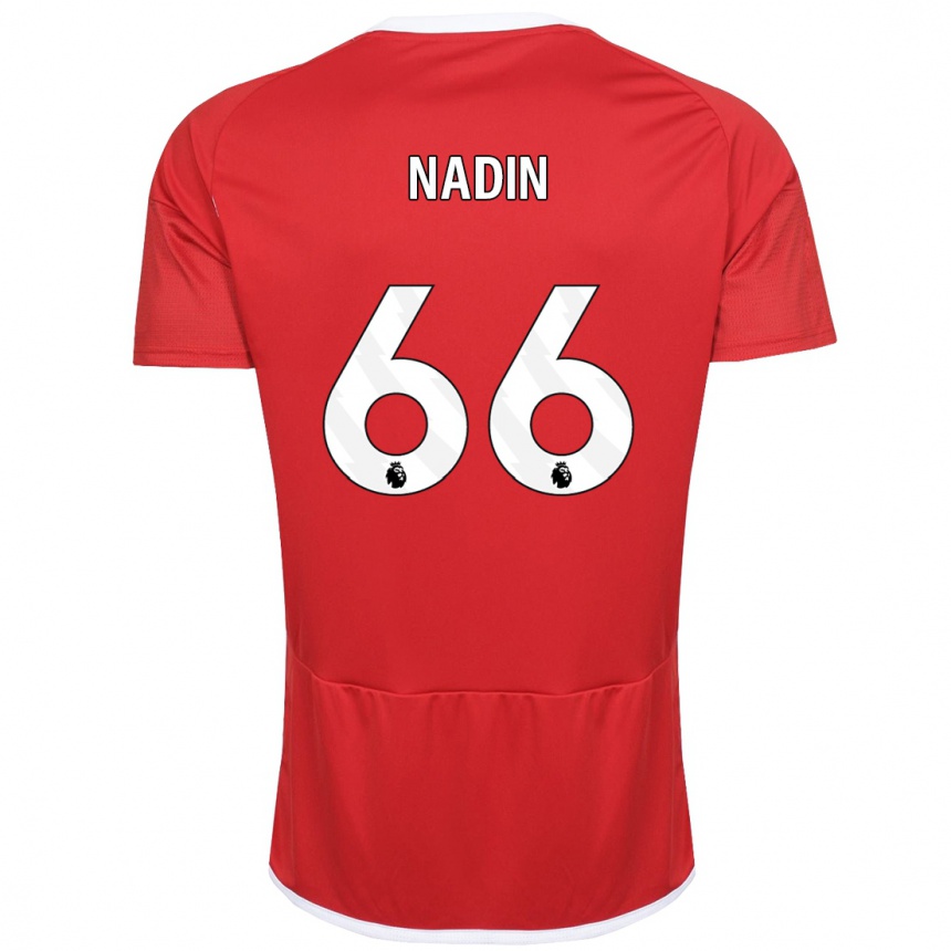 Vaikiškas Jack Nadin #66 Raudona Namų Marškinėliai 2023/24 T-Shirt