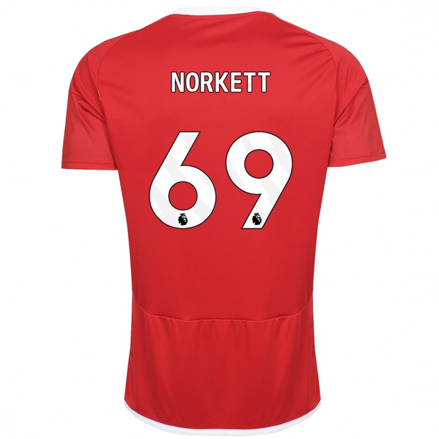 Vaikiškas Manni Norkett #69 Raudona Namų Marškinėliai 2023/24 T-Shirt