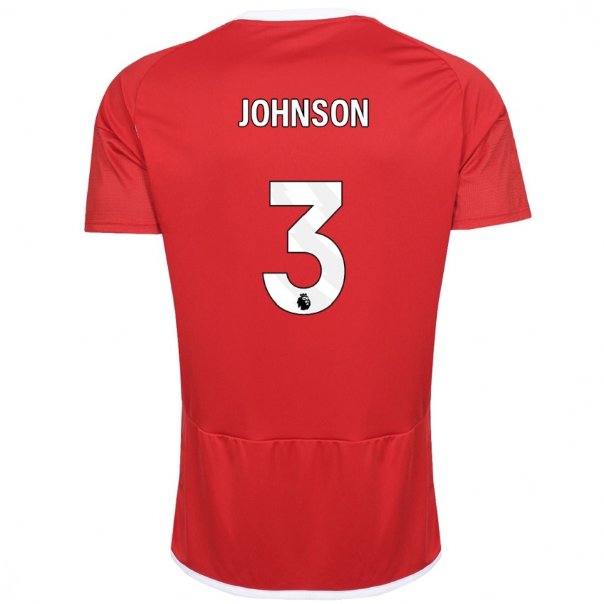 Vaikiškas Nat Johnson #3 Raudona Namų Marškinėliai 2023/24 T-Shirt