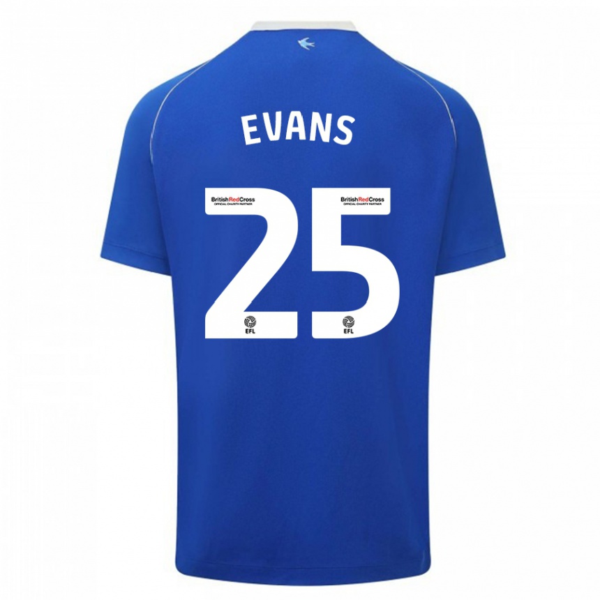 Vaikiškas Kieron Evans #25 Mėlyna Namų Marškinėliai 2023/24 T-Shirt