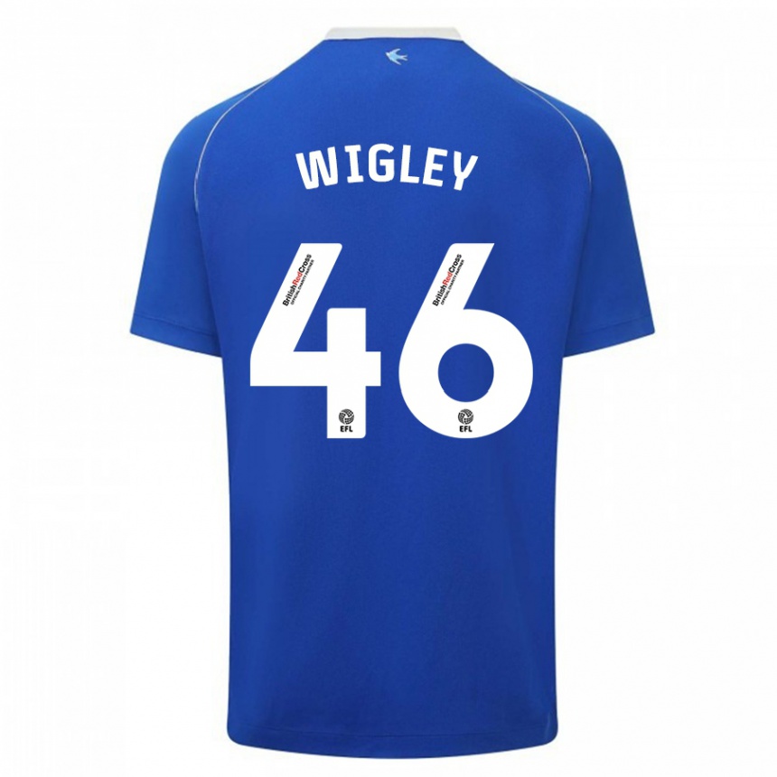 Vaikiškas Morgan Wigley #46 Mėlyna Namų Marškinėliai 2023/24 T-Shirt