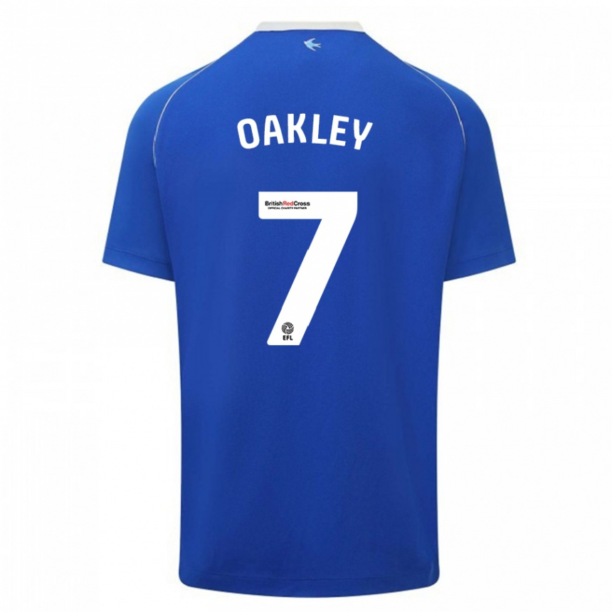 Vaikiškas Rhianne Oakley #7 Mėlyna Namų Marškinėliai 2023/24 T-Shirt