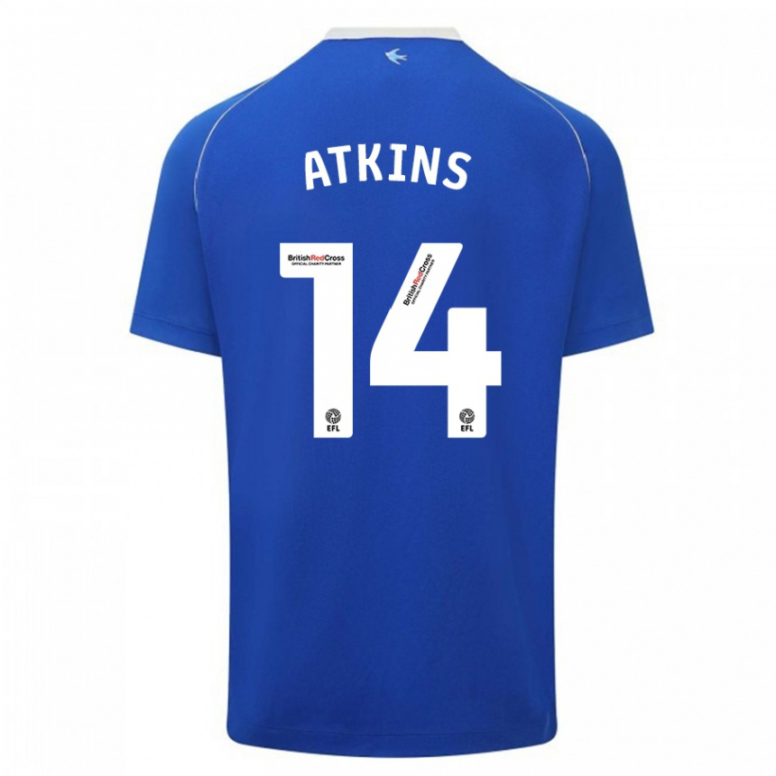 Vaikiškas Zoe Atkins #14 Mėlyna Namų Marškinėliai 2023/24 T-Shirt