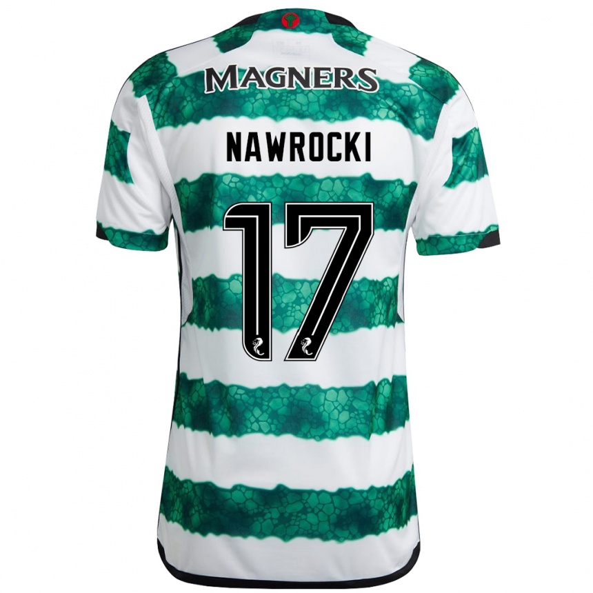 Vaikiškas Maik Nawrocki #17 Žalias Namų Marškinėliai 2023/24 T-Shirt