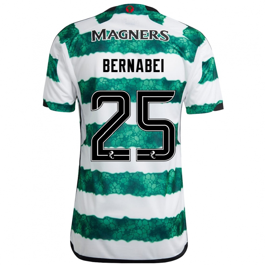 Vaikiškas Alexandro Bernabéi #25 Žalias Namų Marškinėliai 2023/24 T-Shirt