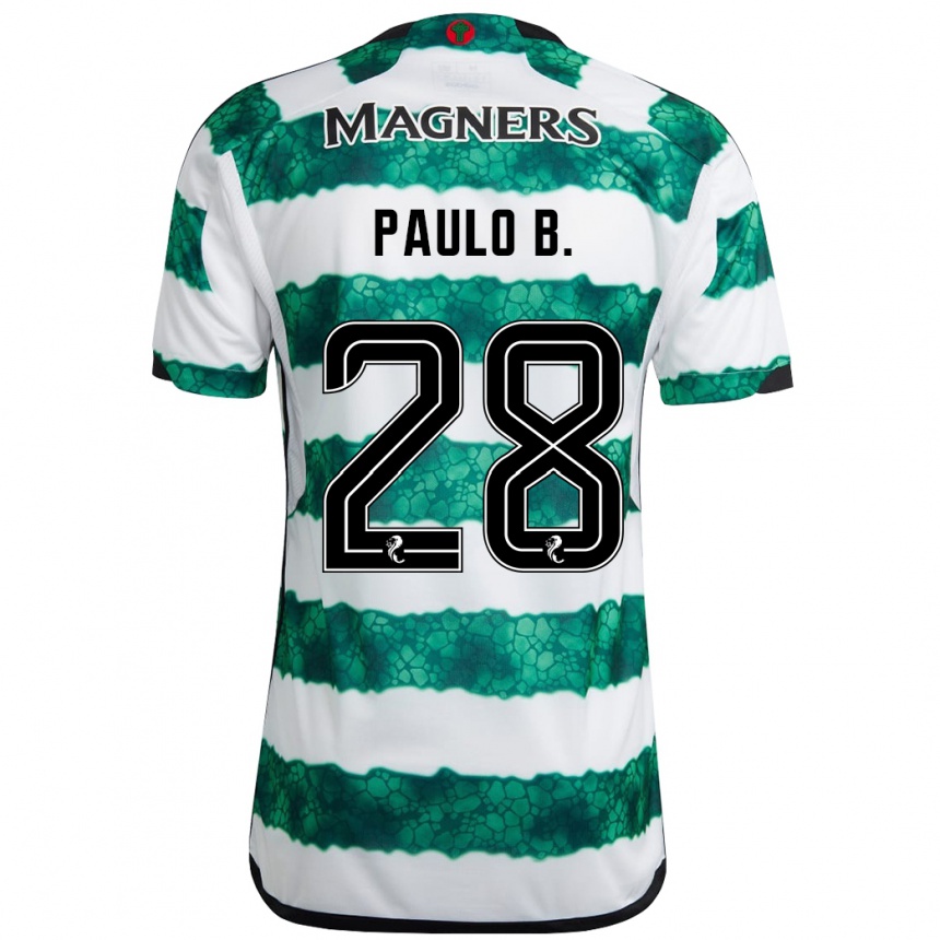 Vaikiškas Paulo Bernardo #28 Žalias Namų Marškinėliai 2023/24 T-Shirt