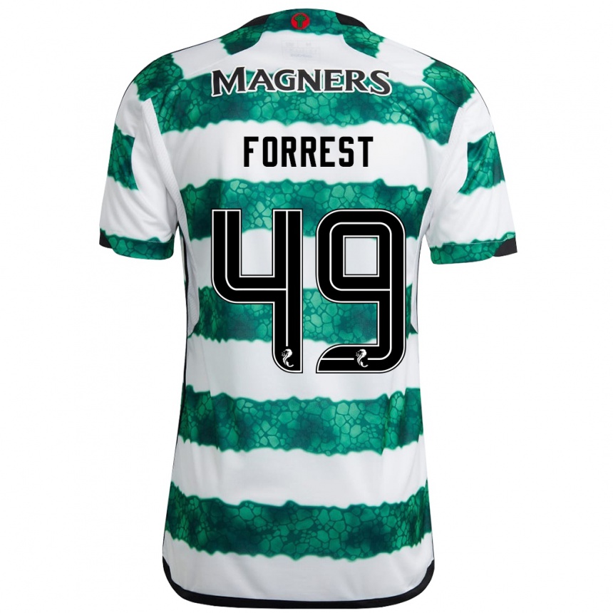 Vaikiškas James Forrest #49 Žalias Namų Marškinėliai 2023/24 T-Shirt