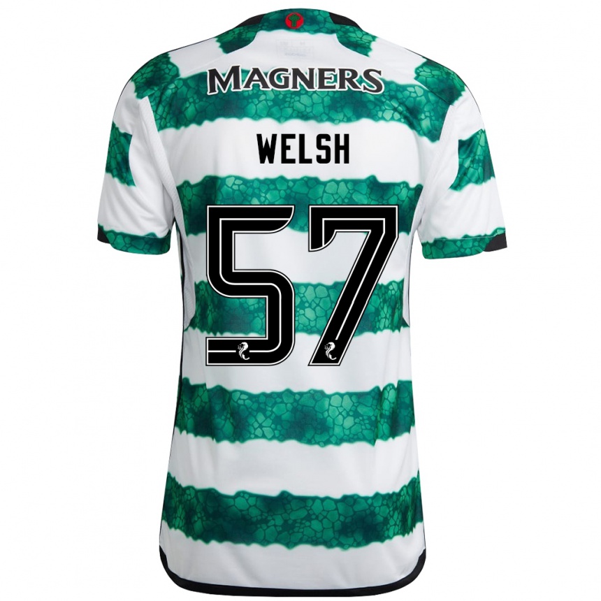 Vaikiškas Stephen Welsh #57 Žalias Namų Marškinėliai 2023/24 T-Shirt