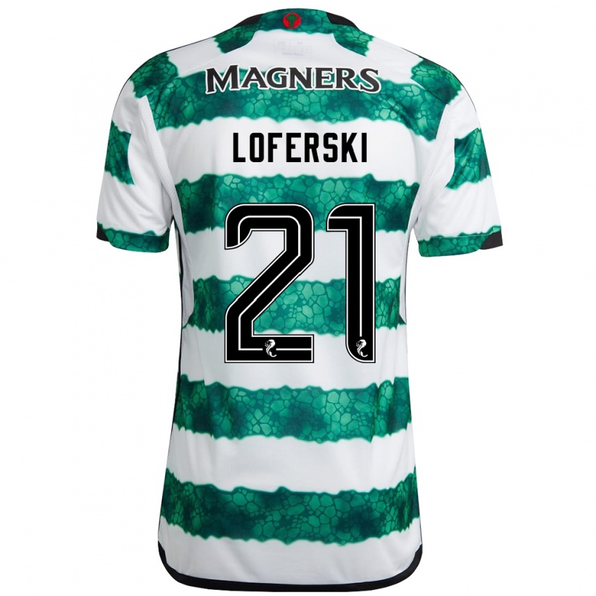 Vaikiškas Kit Loferski #21 Žalias Namų Marškinėliai 2023/24 T-Shirt