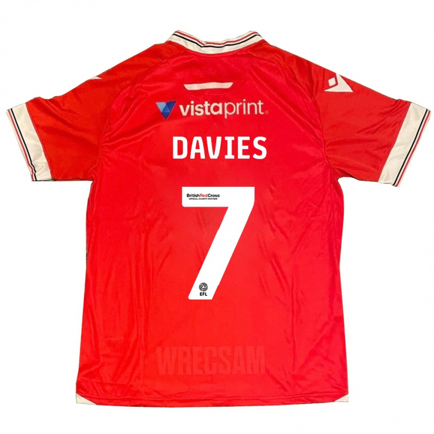 Vaikiškas Jordan Davies #7 Raudona Namų Marškinėliai 2023/24 T-Shirt