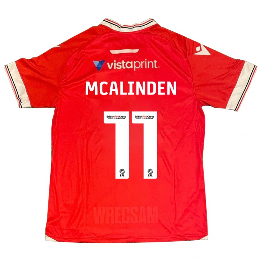 Vaikiškas Liam Mcalinden #11 Raudona Namų Marškinėliai 2023/24 T-Shirt