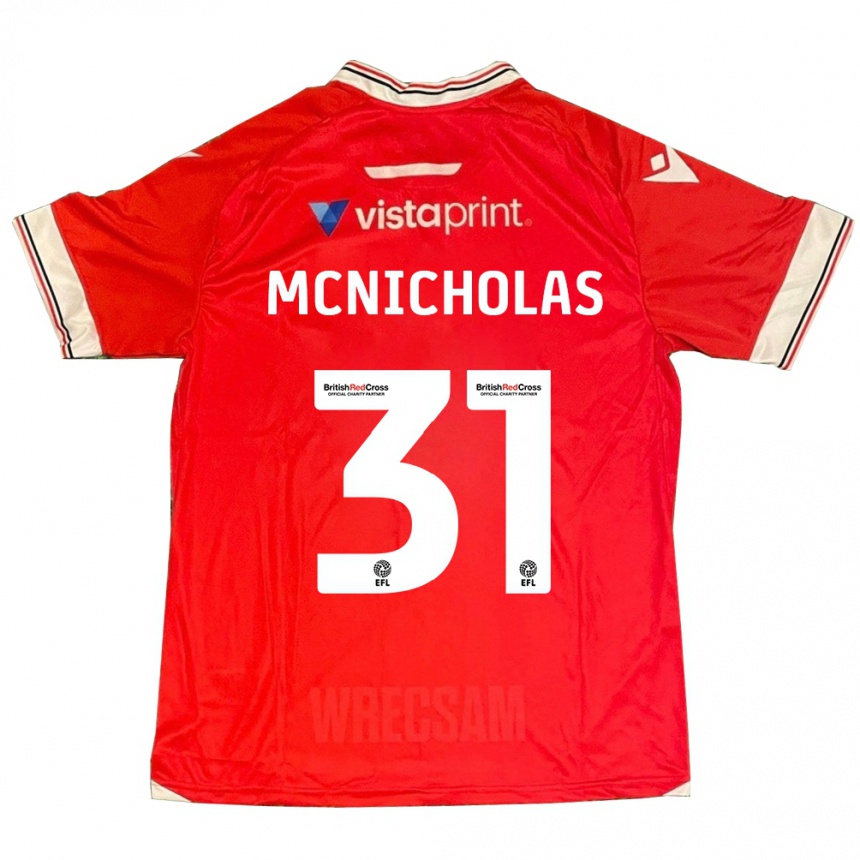 Vaikiškas Luke Mcnicholas #31 Raudona Namų Marškinėliai 2023/24 T-Shirt