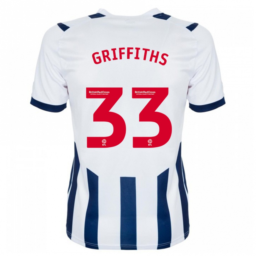 Vaikiškas Josh Griffiths #33 Baltas Namų Marškinėliai 2023/24 T-Shirt