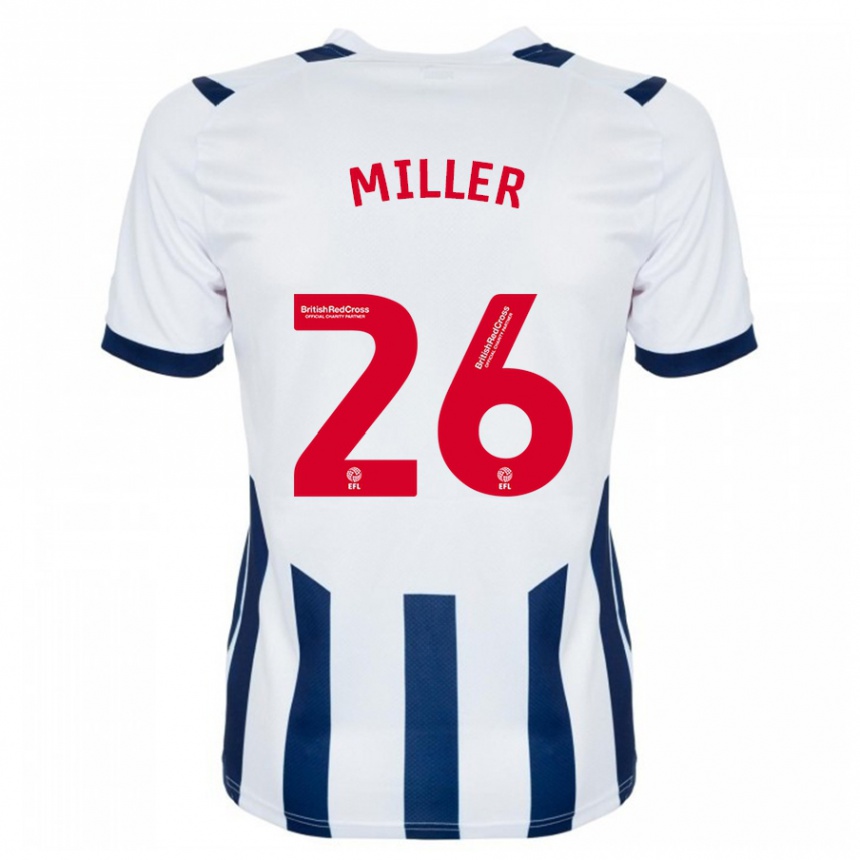 Vaikiškas Nna Miller #26 Baltas Namų Marškinėliai 2023/24 T-Shirt