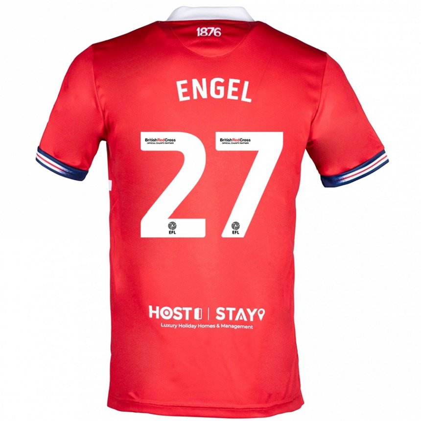 Vaikiškas Lukas Engel #27 Raudona Namų Marškinėliai 2023/24 T-Shirt