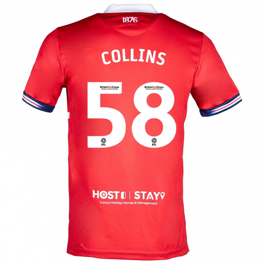 Vaikiškas Sam Collins #58 Raudona Namų Marškinėliai 2023/24 T-Shirt