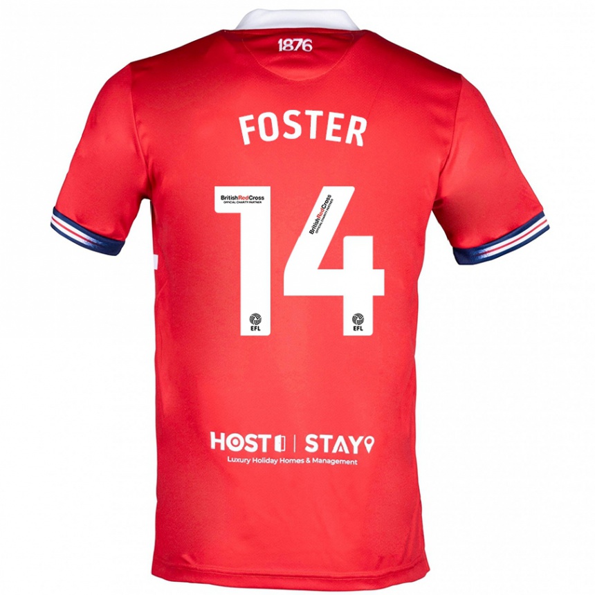 Vaikiškas Emma Foster #14 Raudona Namų Marškinėliai 2023/24 T-Shirt